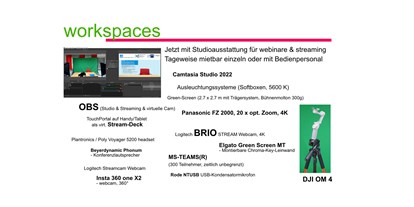 Coworking Spaces - Ruhrgebiet - Alles für online-Veranstaltungen vorhanden - PCMOLD® workspaces