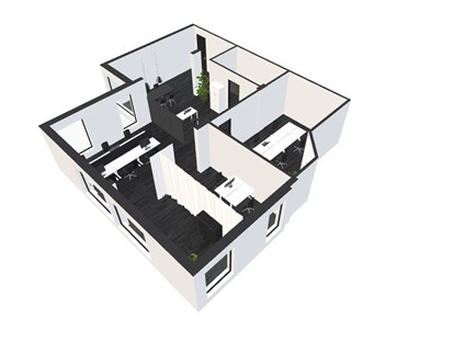 Coworking Spaces - Hessen - Grundriss
(3-D-Modell) - CoWorking@A66 "Get Space at the right Place"